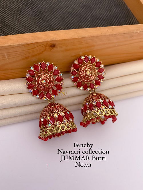 5 Fancy Designer Navratri Special Earring Kansar Jummar Wholesale Price In Surat	